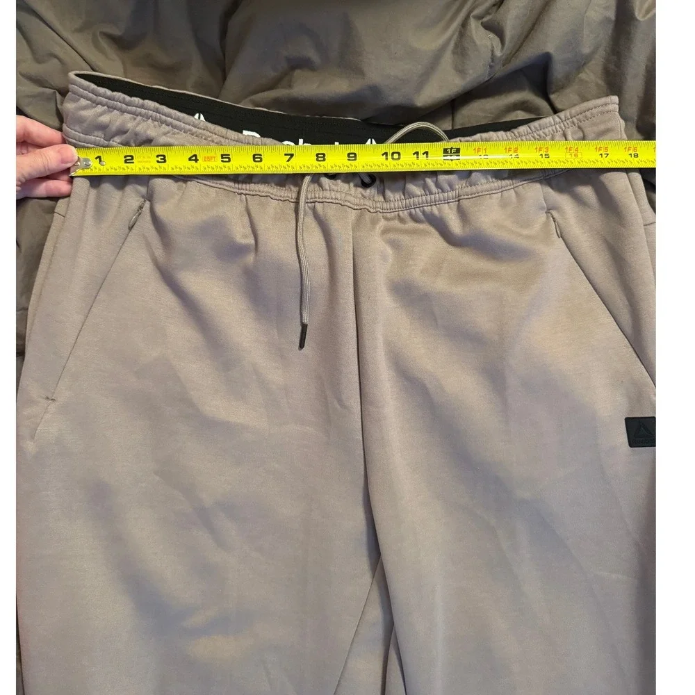 Reebok Mens Performance Joggers Gray Taupe Athletic Sweatpants Large